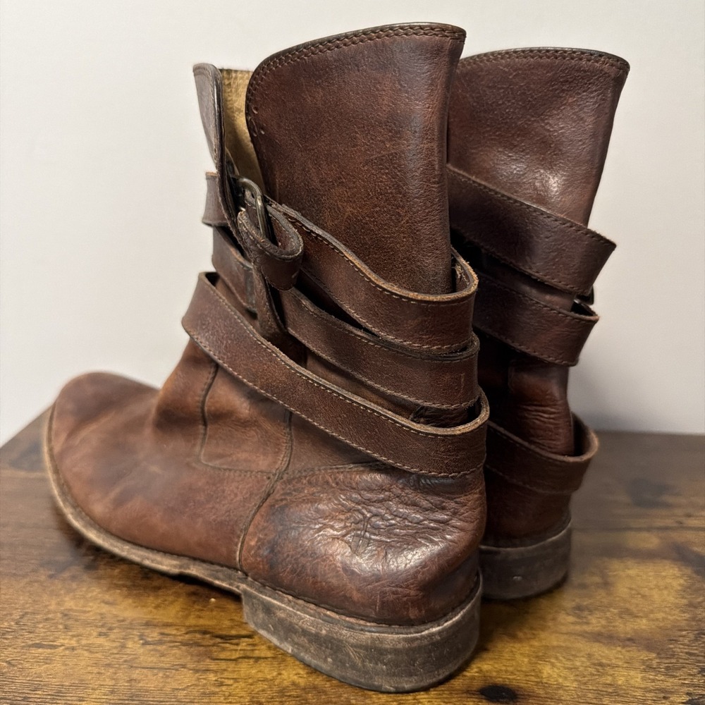 FRYE Shirley 77734 Strappy Short Boot, Brown Leather Ankle Strap Women's Sz 8.5B - Picture 5 of 14